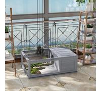 PawHut Tortoise House w/ Mesh Roof, Small Pet Reptile Wooden House - Grey, Grey