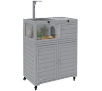 PawHut Tortoise House with Storage Cabinet - Lamp Holder - Openable Top | TJ Hughes