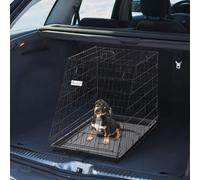 Pawhut Trapeze Collapsible Dog Pet Travel Box Cage Removable Tray 93Lx58Wx65H Cm In Black Black