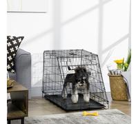 Pawhut Trapeze Collapsible Dog Pet Travel Box Cage Removable Tray 77 x 47 x 55cm