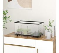 Pawhut Turtle Tank 50L Glass Turtle Aquarium W/ Easy Drainage, 60 X 30 X 32Cm