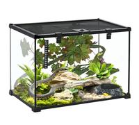 PawHut Vivarium, Terrarium, Glass Reptile Habitat w/Thermometer, Decoration, Heat for Lizards, Horned Frogs, Snakes, Spiders, 50 x 30 x 35cm