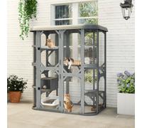 Pawhut Walk-In Catio, Outdoor Cat Enclosure With 4 Jumping Platforms, Condo