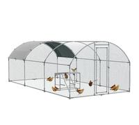 PawHut Walk-In Chicken Run Chicken Coop with Cover, Chicken Activity Shelf, Outdoor Poultry House Cage for 12-18 Chickens, Ducks, Rabbits, Yard and Farm Use, 2.8 x 5.7 x 2m