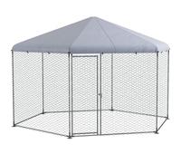 PawHut Walk in Chicken Run for 10-15 Chickens 4 x 3.5 x 2.6m Silver Tone