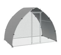 Pawhut Walk-In Chicken Run With Cover, For 4-6 Chickens, 3 X 1.9 X 2.2M In Silver Silver