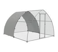 Pawhut Outdoor Chicken Coop With Cover, For Chickens In Silver Silver