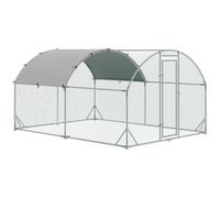 PawHut Walk In Chicken Run Galvanised Chicken Coop Hen Poultry House Cage Pet Playpen Garden with Water-Resist Cover, 2.8 x 3.8 x 2m