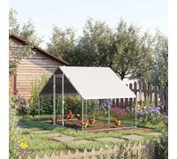 PawHut Walk In Chicken Run Galvanized Chicken Coop Hen Poultry House Cage Rabbit Hutch Pet Playpen Backyard With Water-Resist Cover