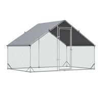 PawHut Walk-In Chicken Run, Galvanized Chicken Coop Rabbit Hutch Pet Playpen Backyard w/ Water-Resist Cover, 3 x 2 x 2m Aosom UK