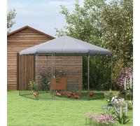 PawHut Walk-in Chicken Run w/ Cover, for 10-15 Chickens, Hens, Rabbits, Ducks