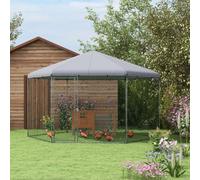 Pawhut Walk-In Chicken Run W/ Cover, For 10-15 Chickens, Hens, Rabbits, Ducks