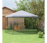 PawHut Walk-in Chicken Run with Cover for 10-15 Chickens Hens Rabbits Ducks