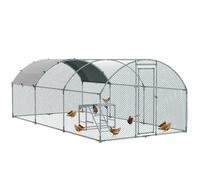 PawHut Walk In Chicken Run with Chicken Activity Shelf and Cover, 2.8 x 5.7 x 2m