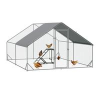 PawHut Walk In Chicken Run with Chicken Activity Shelf and Cover, 3 x 4 x 2m