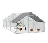 PawHut Walk-in Chicken Run with Chicken Activity Shelf and Cover, 3 x 6 x 2m