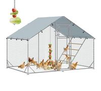 PawHut Walk-in Chicken Run with Feeding Door for 6-8 Ducks