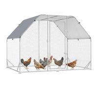 PawHut Walk in Chicken Run with Roof for 4-6 Chickens, 280 x 190 x 195cm