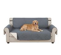 PawHut Waterproof Sofa Cover 3 Seater, Soft Non Slip Sofa Cover with Elastic Straps for Dogs Cats Pets, Furniture Protector for Living Room, 306L x 177W, Grey