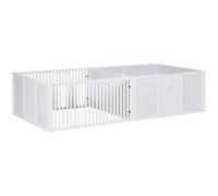 PawHut Whelping Box for Dogs, 2m x 1m Whelping Pen for Indoors Pet Playpen | Three Doors, Two-Room Design