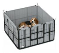 PawHut Whelping Box for Dogs and Puppies 4-Panel Pen 102 x 102 x 60cm | Convertible to Dog Playpen, Washable Pad, Wind-Resistant Cloth, Lockable Door, for Small and Medium Breeds