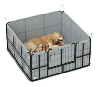 Pawhut Whelping Box W/ Washable Whelping Pad, Wind-Resistant Cloth, Black Black