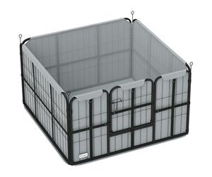 PawHut Whelping Box for Dogs and Puppies, 4 Panel Whelping Pen with Washable Whelping Pad, Wind-Resistant Cloth, Lockable Door, Dog Playpen for Small and Medium Breeds, 102 x 102 x 60cm