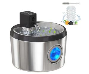 PawHut Wireless Cat Water Fountain for Drinking Stainless Steel 4L/135oz
