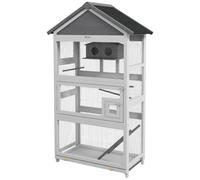 PawHut Bird Cage w/ Stands for Finches - Parakeets - Small Birds - Grey | TJ Hughes