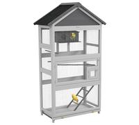 PawHut Bird Cage with Stands for Finches Parakeets Small Birds - Grey