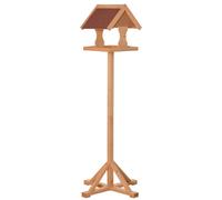 Pawhut Wooden Bird Feeder Freestanding Cross-Shaped Support Feet In Brown Brown