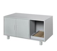 Pawhut Cat Litter Box Enclosure & House W/ Nightstand/end Table Design, Grey