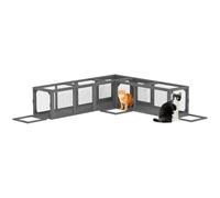 PawHut Wooden Cat Tunnel Cat Play Tunnel 250cm Extra Long for Cat Dark Grey