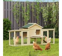 Pawhut Wooden Chicken Coop Hen House With Nesting Box Run In Natural Natural