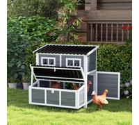 PawHut Wooden Chicken Coop w/ Nesting Box for 4-6 Chickens, 100 x 86 x 100cm