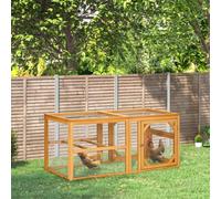 Pawhut Wooden Chicken Coop W/ Perches, Doors, For 2-4 Chickens In Orange Orange