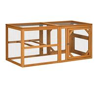 PawHut Wooden Chicken Coop w/Perches, Doors, for 2-4 Chickens