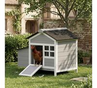 PawHut Wooden Chicken Coop with Pull-Out Tray & Nesting Box
