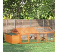 PawHut Wooden Chicken Run with Nesting Box, Openable Roof, for 4-8 Chickens