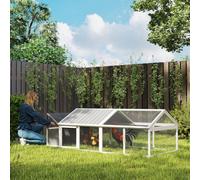 PawHut Wooden Chicken Run with Nesting Box - Openable Roof - for 4-8 Chickens | TJ Hughes