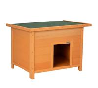 PawHut Wooden Dog Kennel Elevated Pet House Open Top Outdoor 82W×58D×58H cm | 0