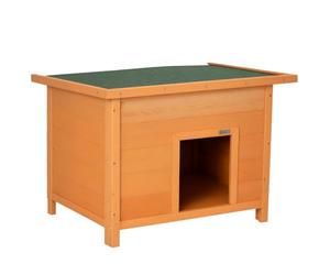 PawHut Wooden Dog Kennel Elevated Pet House Open Top Outdoor 82W×58D×58H cm | 0