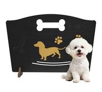 PawHut Wooden Dog Stopper, Freestanding Dog Gate with Support Feet, Black, Black