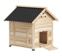 Pawhut Wooden Duck House, Poultry Coop With Double Doors, Openable Roof In Beige Beige