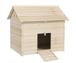 PawHut Wooden Duck House Poultry Coop for 2-4 Ducks with Openable Roof Raised Feet Air Holes Natural Aosom UK