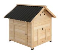 PawHut Wooden Duck House, Poultry Coop with Double Doors, Openable Roof
