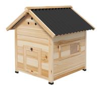 Pawhut Wooden Duck House, Poultry Coop With Double Doors, Openable Roof In Beige Beige
