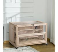 PawHut Wooden Hamster Cage, 3-Tier Roden Small Animals Hutch, 99 x 50 x 69 cm