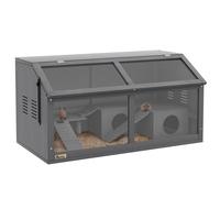 PawHut Wooden Hamster Cage Gerbil Cage Openable Top 85 x 45 x 44cm Grey