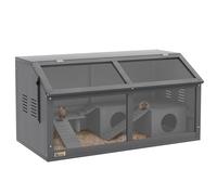 PawHut Wooden Hamster Cage Gerbil Cage Openable Top 85 x 45 x 44cm Grey